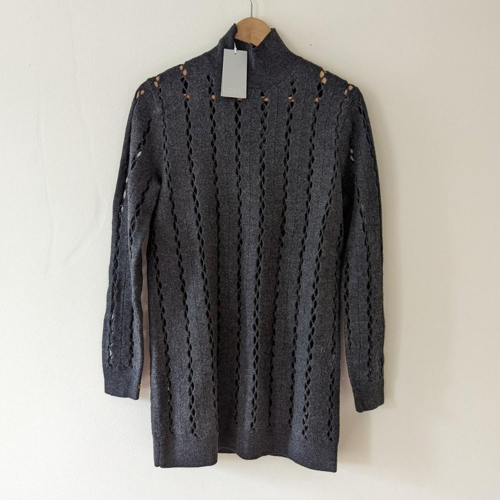 NWT COS merino wool open knit turtleneck sweater
